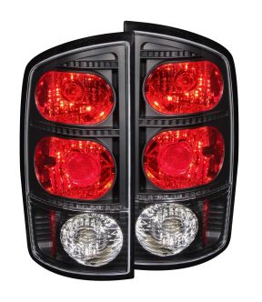 Black Housing Halogen Tail Light Compatible with Dodge Ram 1500 2500 3500 2002-2006 Includes Left Driver and Right Passenger Side Tail Lights