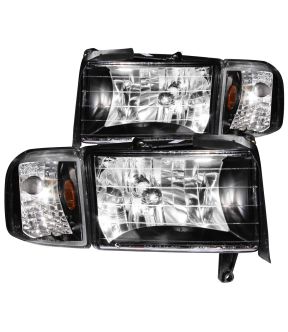 Headlight Set For 94-01 Dodge Ram 1500, 94-02 Dodge Ram 2500, 94-02 Dodge Ram 3500