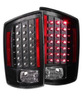Black Housing LED Tail Light Compatible with Dodge Ram 1500 2500 3500 2006-2008 Includes Left Driver and Right Passenger Side Tail Lights