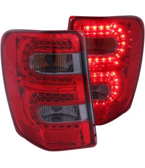 LED Tail Light Compatible with Jeep Grand Cherokee 1999-2004 Includes Left Driver and Right Passenger Side Tail Lights with Red and Smoke Lens