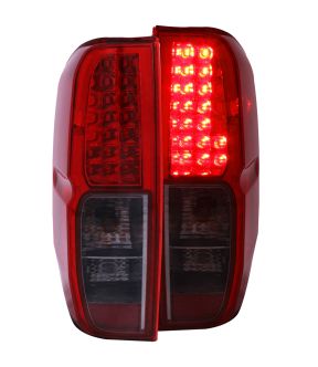 LED Tail Light Compatible with Nissan Frontier 2005-2013 Includes Left Driver and Right Passenger Side Tail Lights with Red and Smoke Lens