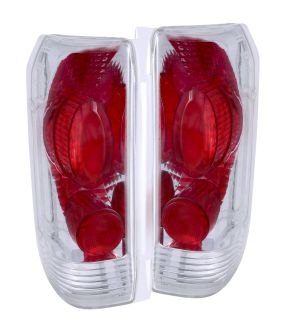Chrome Housing Halogen Tail Light Compatible with Ford Bronco F-150 F-250 F-350 1989-1998 Includes Left Driver and Right Passenger Side Tail Lights