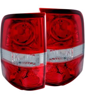 LED Tail Light Compatible with Ford F-150 2004-2008 Includes Left Driver and Right Passenger Side Tail Lights with Red and Clear Lens