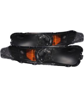 Black Housing Incandescent Signal Lights Compatible with Ford Mustang 2005-2009 Includes Left Driver and Right Passenger Side Signal Lights