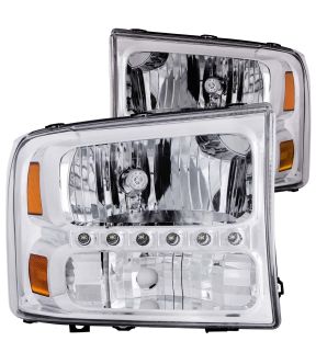 Headlight Set For 00-04 Ford Excursion, 99-04 Ford F-250, 99-04 Ford F-250 Super Duty, 99-04 Ford F-350 Super Duty