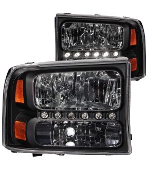 Headlight Set For 00-04 Ford Excursion, 99-04 Ford F-250, 99-04 Ford F-250 Super Duty, 99-04 Ford F-350 Super Duty
