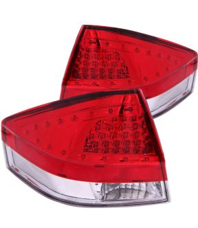 LED Tail Light Compatible with Ford Focus 2008-2010 Includes Left Driver and Right Passenger Side Tail Lights with Red and Clear Lens