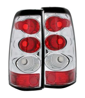 Chrome Housing Incandescent Tail Light Compatible with Chevrolet Silverado 1500 2500 HD 2003-2006 Includes Left Driver and Right Passenger Side Tail Lights