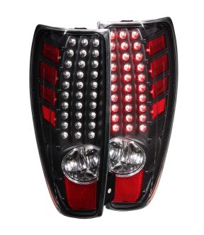 Black Housing LED Tail Lights Compatible with Chevrolet GMC Canyon Colorado 2004-2012 Includes Left Driver and Right Passenger Side Headlamps