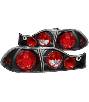 Black Housing Halogen Tail Light Compatible with Honda Accord 1998-2000 Includes Left Driver and Right Passenger Side Tail Lights