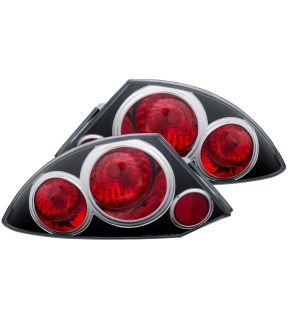 Black Housing Incandescent Tail Light Compatible with Mitsubishi Eclipse 2000-2002 Includes Left Driver and Right Passenger Side Tail Lights