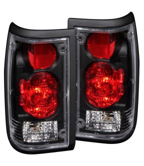 Black Housing Halogen Tail Light Compatible with Mazda B2000 B2200 B2600 1986-1993 Includes Left Driver and Right Passenger Side Tail Lights