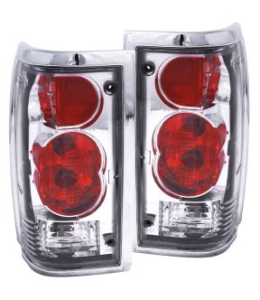 Chrome Housing Halogen Tail Light Compatible with Mazda B2000 B2200 B2600 1986-1993 Includes Left Driver and Right Passenger Side Tail Lights