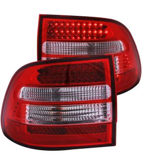 LED Tail Light Compatible with Porsche Cayenne 2003-2006 Includes Left Driver and Right Passenger Side Tail Lights with Red and Clear Lens