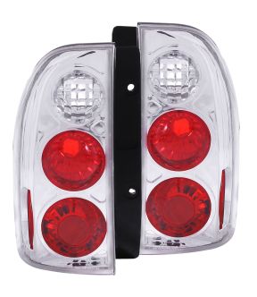 Chrome Housing Halogen Tail Light Compatible with Suzuki Grand Vitara 1999-2004 Includes Left Driver and Right Passenger Side Tail Lights