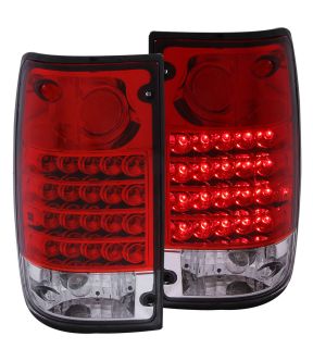 LED Tail Light Compatible with Toyota Pickup 1989-1995 Includes Left Driver and Right Passenger Side Tail Lights with Red and Clear Lens