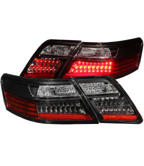 Black Housing LED Tail Light Compatible with Toyota Camry 2007-2009 Includes Left Driver and Right Passenger Side Tail Lights