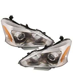 Headlight Set For 13-15 Nissan Altima; CAPA Certified