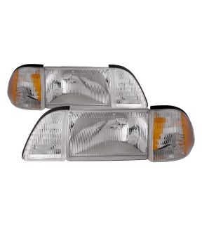 Headlight Set For 87-93 Ford Mustang