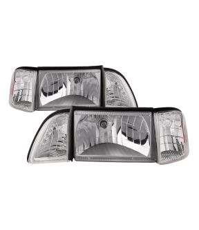 Headlight Set For 87-93 Ford Mustang