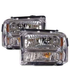 Headlight Set For 05 Ford Excursion, 04-07 Ford F-250 Super Duty, 04-07 Ford F-350 Super Duty, 05-07 Ford F-450 Super Duty