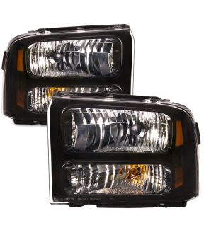 Headlight Set For 05-07 Ford F-250 Super Duty, 05-07 Ford F-350 Super Duty, 05-07 Ford F-450 Super Duty