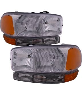 Headlight Set For 99-06 GMC Sierra 1500, 07 GMC Sierra 1500 Classic, 00-06 GMC Yukon, 00-06 GMC Yukon XL 1500