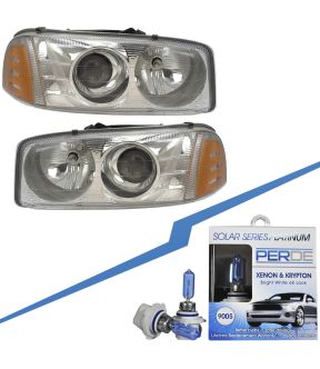 Headlight Set For 01-06 GMC Sierra 1500, 07 GMC Sierra 1500 Classic, 01-06 GMC Yukon, 01-06 GMC Yukon XL 1500