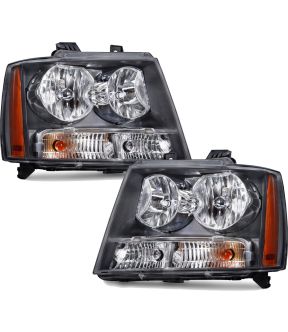 Headlight Set For 07-13 Chevrolet Avalanche, 07-14 Chevrolet Suburban 1500, 07-13 Chevrolet Suburban 2500, 07-14 Chevrolet Tahoe; CAPA Certified