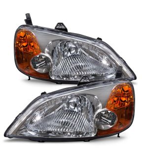 Headlight Set For 01-03 Honda Civic