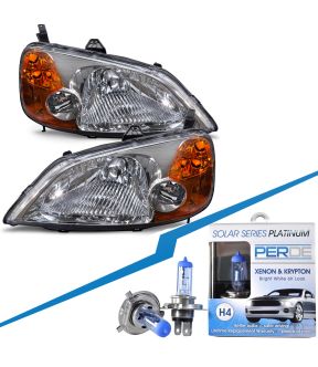 Headlight Set For 01-03 Honda Civic