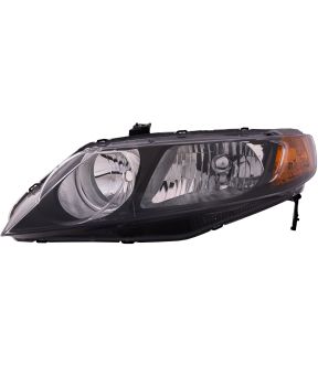 Left Driver Side Headlight For 06-08 Honda Civic; CAPA Certified
