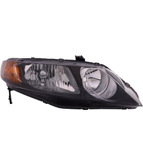 Right Passenger Side Headlight For 06-08 Honda Civic; CAPA Certified