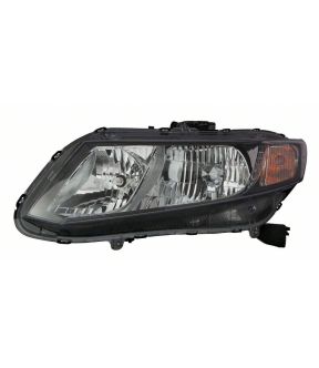 Left Driver Side Headlight For 13-15 Honda Civic; CAPA Certified