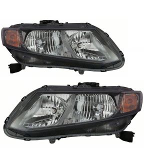 Headlight Set For 13-15 Honda Civic; CAPA Certified