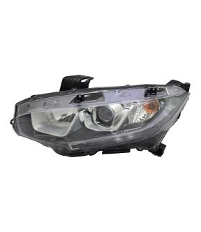 Left Driver Side Headlight For 16-20 Honda Civic; CAPA Certified