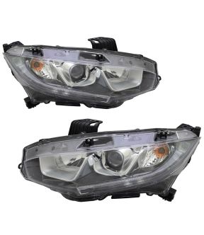Headlight Set For 16-20 Honda Civic; CAPA Certified
