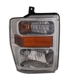 Right Passenger Side Headlight For 08-10 Ford F-250 Super Duty, 08-10 Ford F-350 Super Duty, 08-10 Ford F-450 Super Duty; CAPA Certified