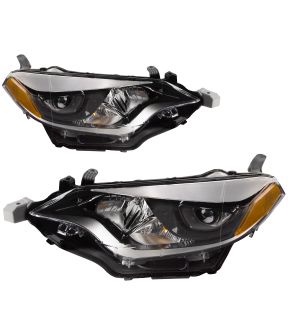 Headlight Set For 14-16 Toyota Corolla; CAPA Certified