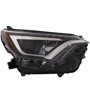 Right Passenger Side Headlight For 16-18 Toyota RAV4; CAPA Certified