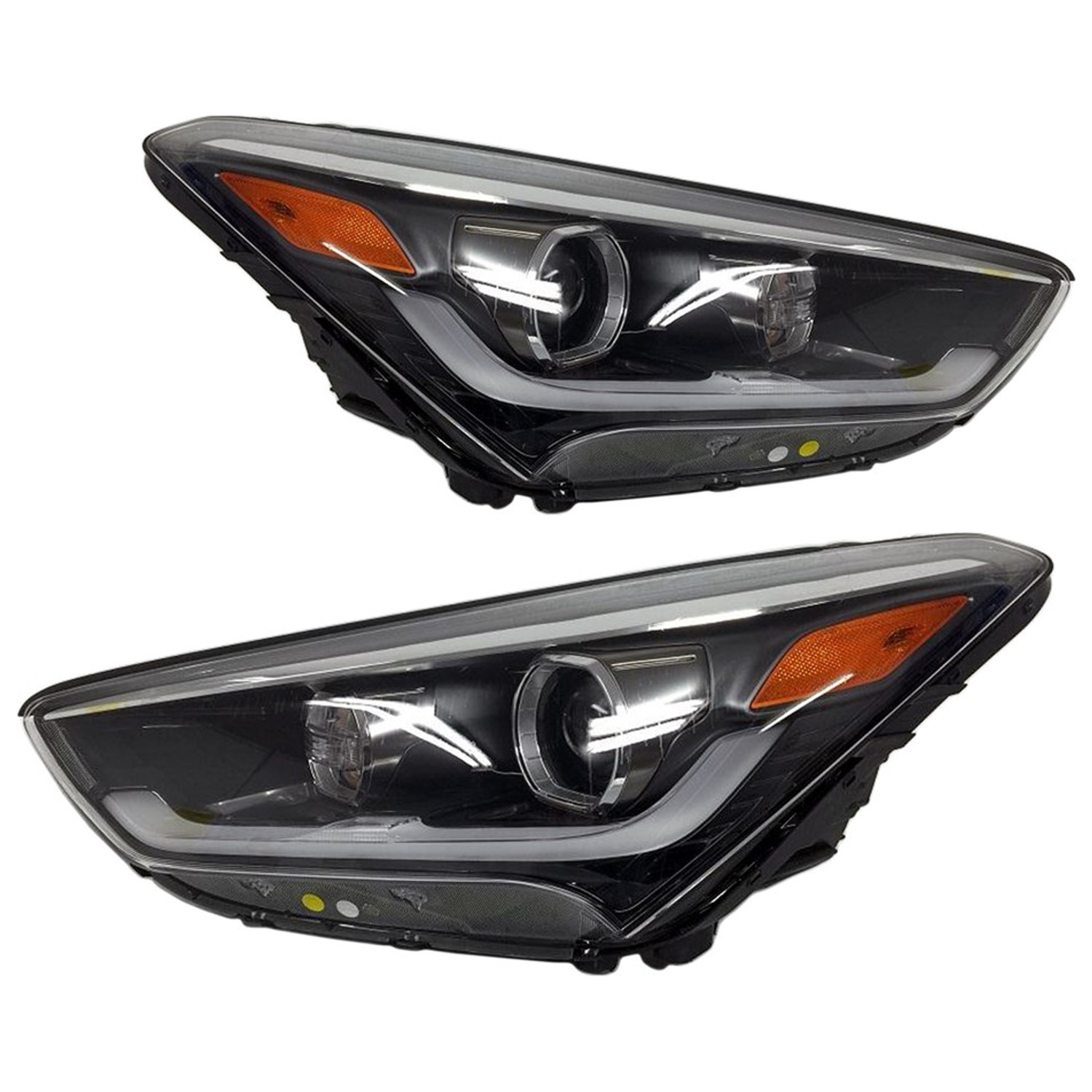 Headlight Set For 17-18 Hyundai Santa Fe, 17-19 Hyundai Santa Fe XL